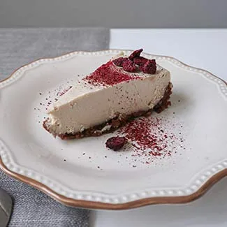 Raspberry powder on dessert Raspberry powder on dessert