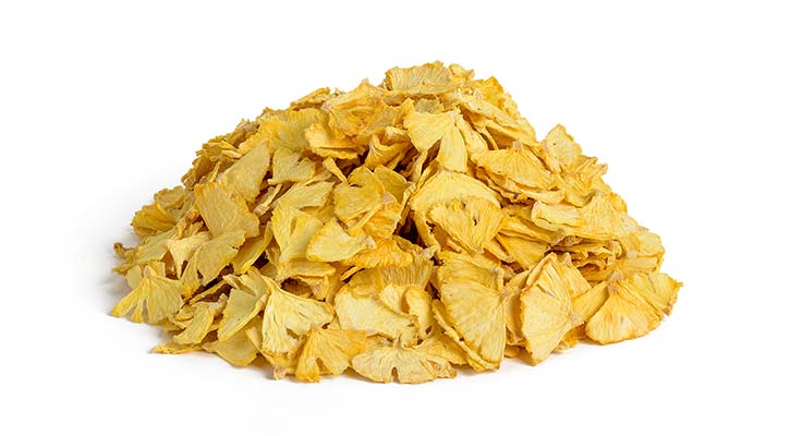 Ananas déshydratés en quartier